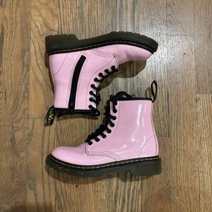Dr. Martens Junior 1460 Pale Pink Patent Leather Lace-Up Boots